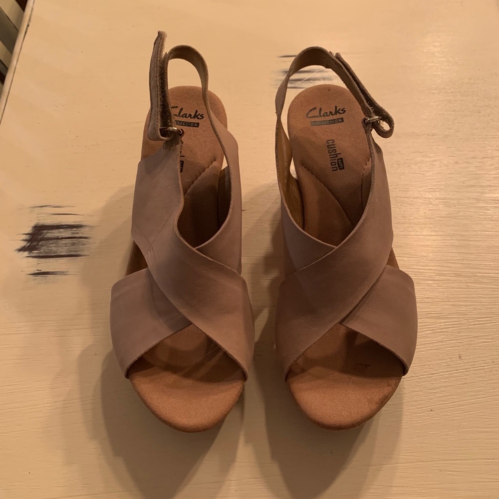 Clarks wedge sandal (never worn)
